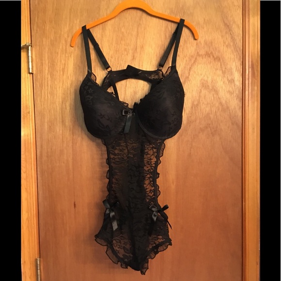 Other - Black Lacy Criss Cross Bodysuit Lingerie 3XL